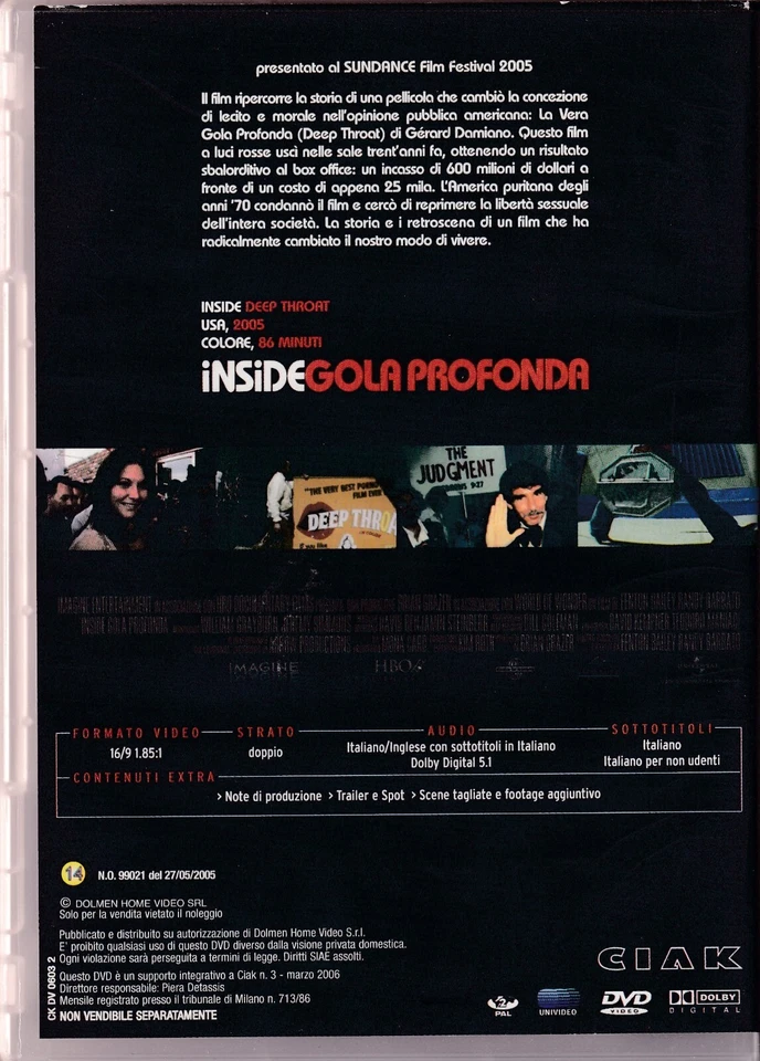 INSIDE GOLA PROFONDA DVD Dennis Hopper Warren Beatty Ottimo Editoriale M06952 - Bild 2 von 2