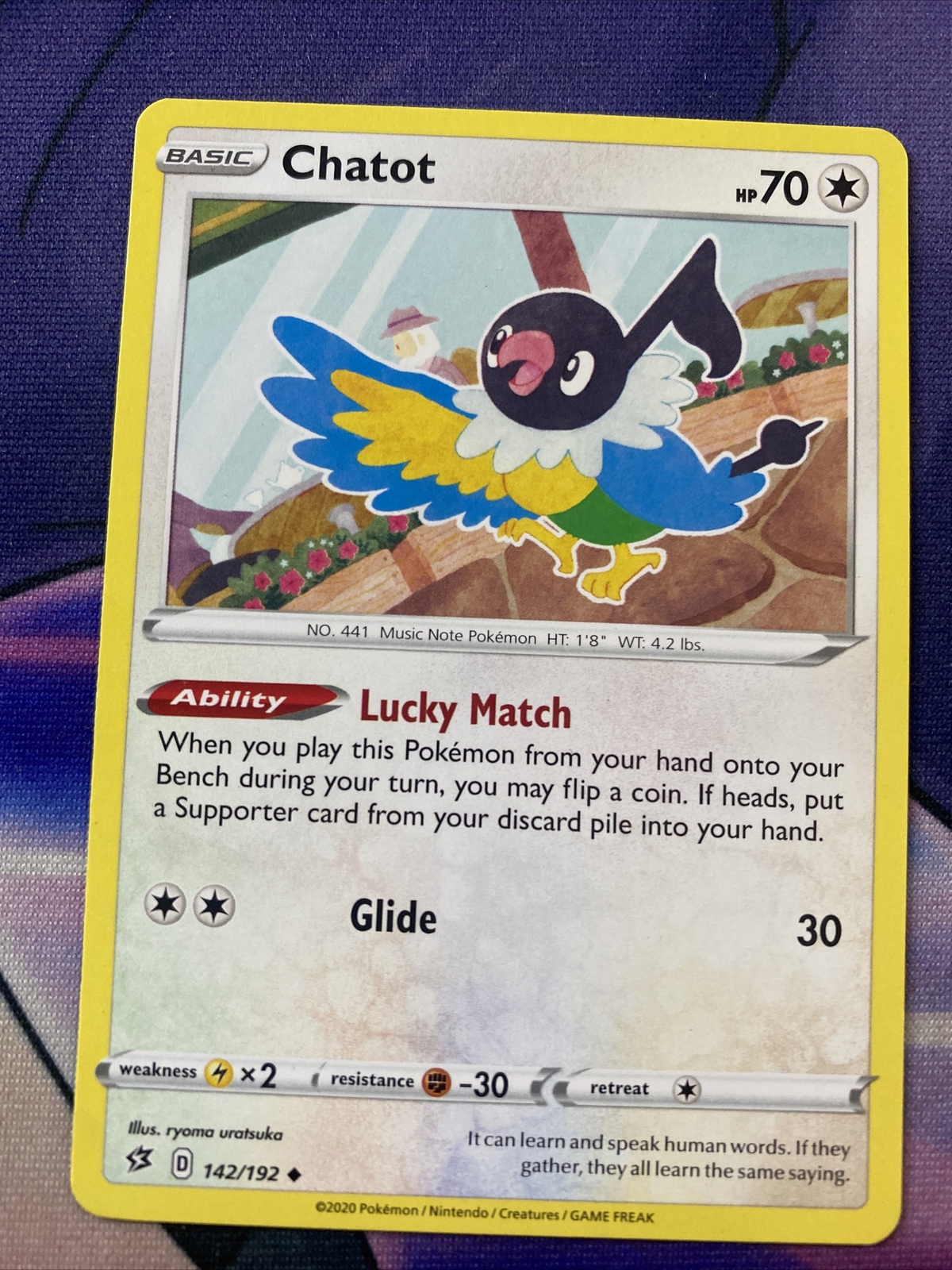 Pokemon TCG Rebel Clash Chatot 142/192