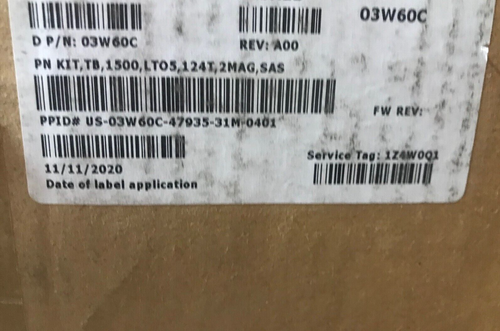 Dell 03W60C PV124T, 1.5TB/3.0TB, LTO5, 2MAG, SAS LTO-5 - 第 2/3 張圖片
