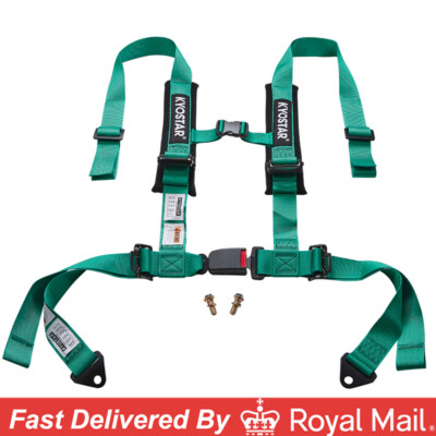 KYOSTAR 2'' 4-Point Racing Latch Safety Harness Seat Belt Soft Pads Universal UK