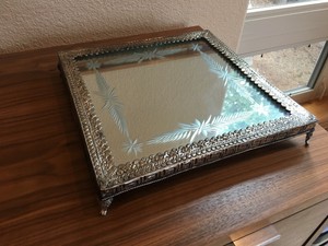 vintage mirrored vanity tray