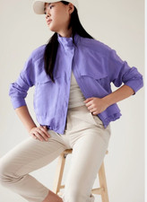 Athleta Women's Size L Purple Arrival Jacket Color Dark Adonis NWOT Lightweight