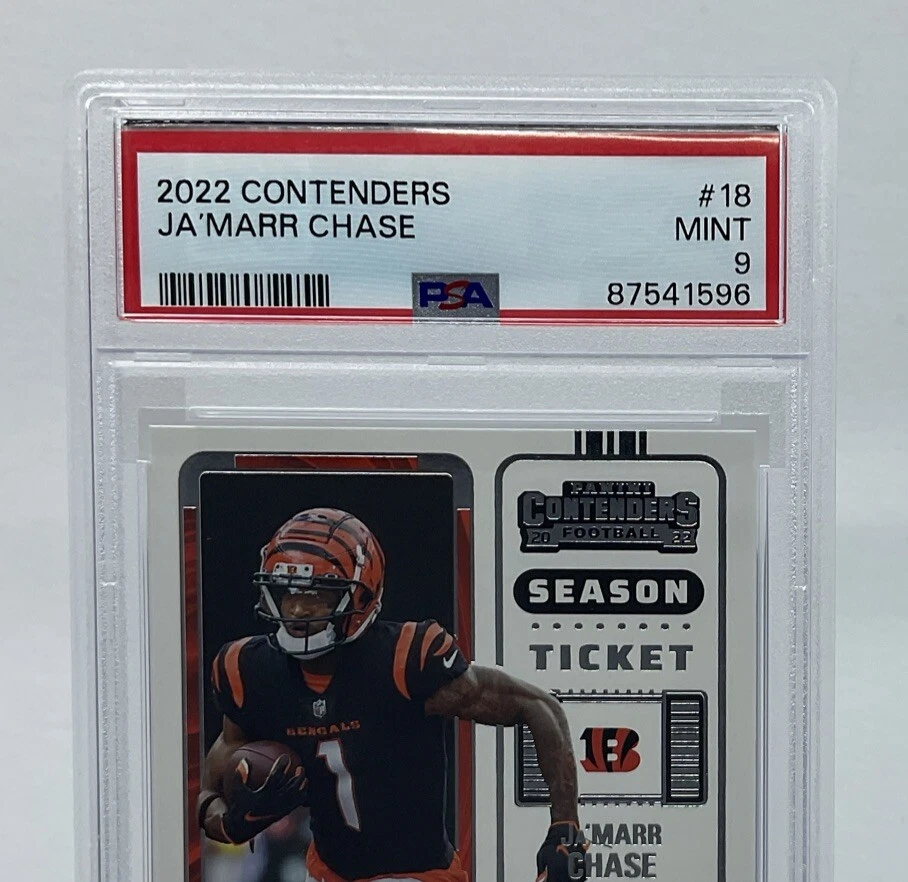 JaMarr Chase PSA 9 - 2022 Panini Contenders Season Ticket -Bengals, LSU, 7-11 - Image 2 of 4