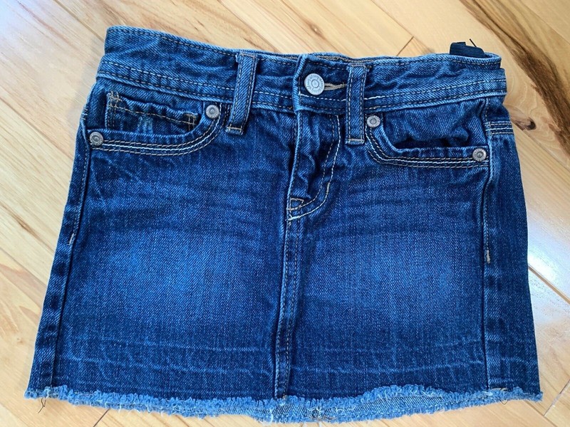 OLD NAVY Denim Skirt Sz 5 Girl Adjustable Waist