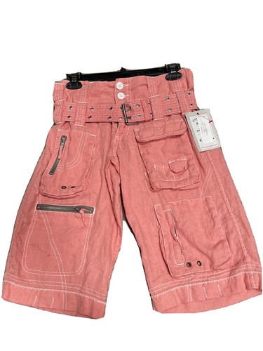 Greta Ray Long Linen Cargo Shorts Size 