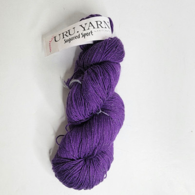 Uru Yarn Sugared Sport - Lapis - Superwash Merino Wool Blend Sparkle Yarn