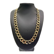 9ct 9k Yellow Gold Italian Curb Link Mens Chain Necklace 153.48 Grams 59cm. New