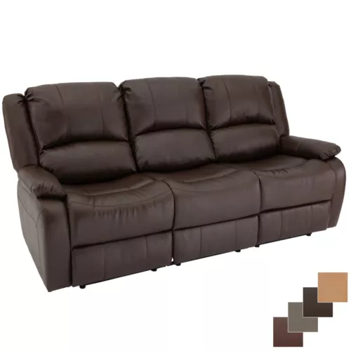 RecPro Charles 80" Triple RV Zero Wall Recliner Sofa with Drop Console Mahogany
