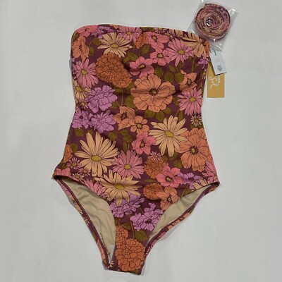 Women's Floral Modern Coverage One Piece Swimsuit - Kona Sol Multi XS (0-2)