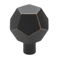 GlideRite 1-1/2 Inch Solid Faceted Polygon Cabinet Hardware Knob - 5826-ORB