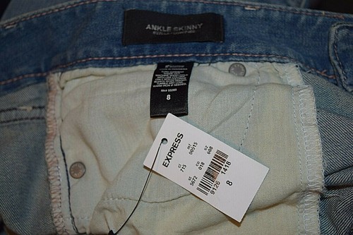 Jeans EXPRESS - 'STELLA' LOW RISE blu elasticizzato alla caviglia SKINNY - donna taglia 8 - nuovo con etichette - Foto 7 di 7