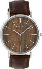 Oozoo Vintage Slim Design ultraflach Holzoptik  Ø40mm C9865 - 69