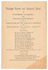 Booker T WASHINGTON / Pamphlet Tuskegee Normal and Industrial School at Tuskegee