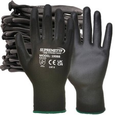 12 Pairs Latex, PU or Nitrile Coated Work Gloves Grip Builders Gardening New