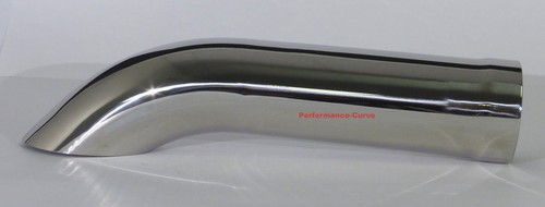 Stainless Steel Exhaust Tip Turn Down 3" Inlet - 3" Outlet - 15" Long - Foto 1 di 2