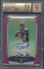 JIMMY GAROPPOLO 2014 TOPPS CHROME PINK REFRACTOR AUTO RC #D 68/75 BGS 9.5 10 AU