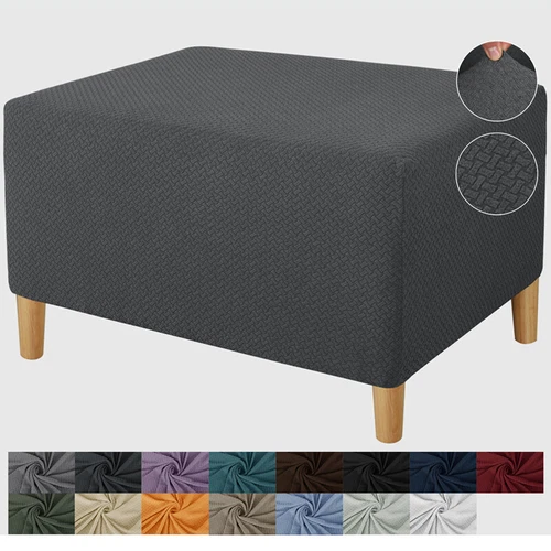 Fußhocker Stretch Bezug Hocker Ottomane Aufbewahrung Sofa Schonbezug Rechteck Schutz - Bild 34 von 40