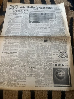WK 2 THE DAILY TELEGRAPH 13.08.1943 Zeitung