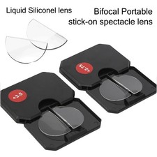 2025 Liquid Silicone Bifocal Reading Glasses Lens Stick-On Lenses Unisex Portabl