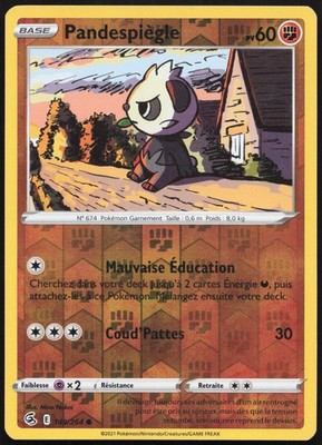 Pokemon Karte Pandespiègle 149/264 Reverse Fusionsfaust Französisch