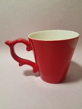 Starbucks Teavana Red Coffee Mug Rococo Handle Baroque Scroll 2015 Tea Cup 12oz