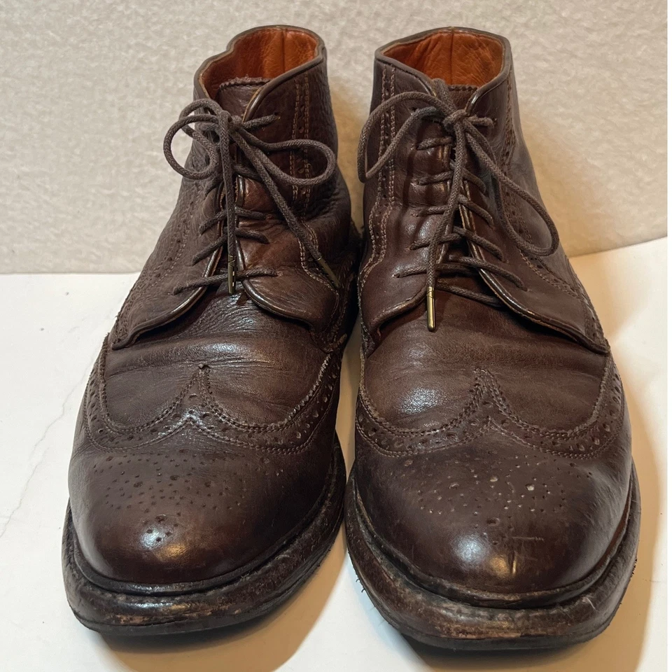 Florheim by Duckie Brown Mens Leather Wingtip Ankle Boots Size 9 - Image 3 of 4