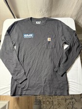 Carhartt Long Sleeve Shirt Mens Size Small Loose Fit Black Distressed Workwear