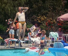 Christmas Vacation Cousin Eddie  8x10 color photo  Randy Quaid on diving board *
