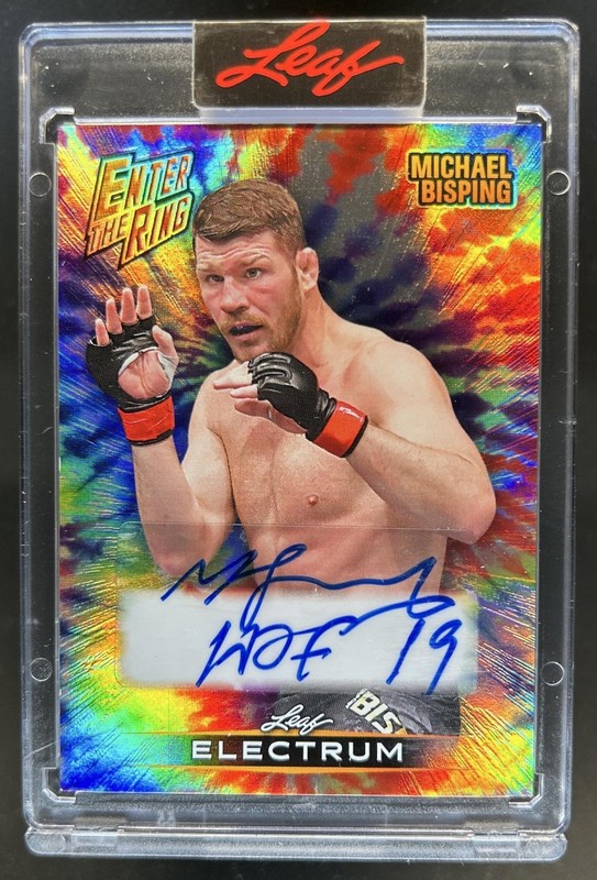 2025 Leaf Electrum Michael Bisping Enter The Ring Auto Silver w/TieDye Skin #/8