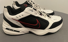Men's Nike Air Monarch IV Training Shoe Size 13- White Black w/ Red Accents