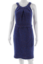 Vera Wang Lavender Label Women Blue Sheath Dress Sleeveless Size 6