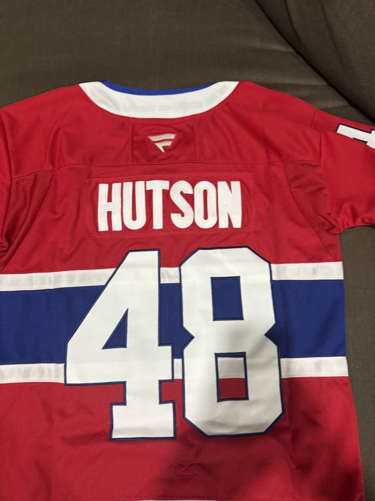 Lane Hutson Montreal Canadiens Red and Blue Jersey Mens Size Medium NEW