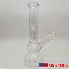 9.6 inch Heavy Smoking Glass Bongs Clear Hookah Shisha Water Pipe +Bowl Hot