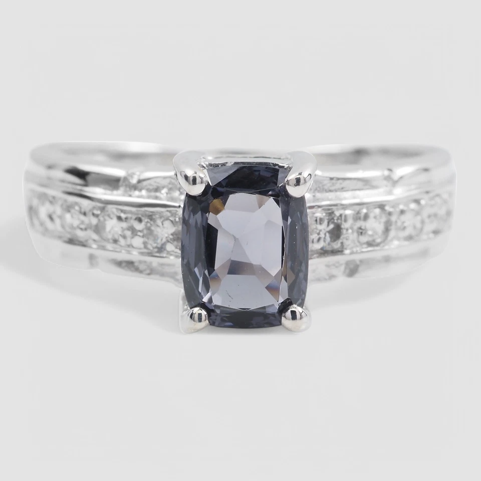 Finish Fine Jewelry Metallic Grey Spinel 1.11Ct 925 Sterling Silver Rings Size 6 - Image 2 of 4