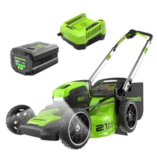 Greenworks 80V 21 inch Cordless Lawn Mower MO80L415 w/ 4Ah Battery & 4A Charger