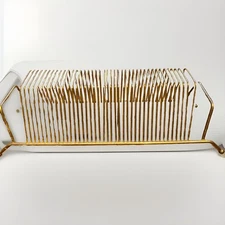 Vintage Metal Wire Record Holder Storage Rack Stand 45 LP Vinyl Album 40 Slots