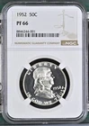 1952 PROOF FRANKLIN HALF DOLLAR 50C NGC PF 66
