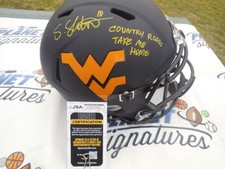 Steve Slaton signed West Virginia Mountaineers WVU full size helmet JSA COA