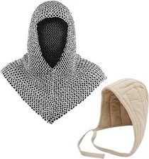 Medieval Chainmail Coif Armor, 18.75 Inches