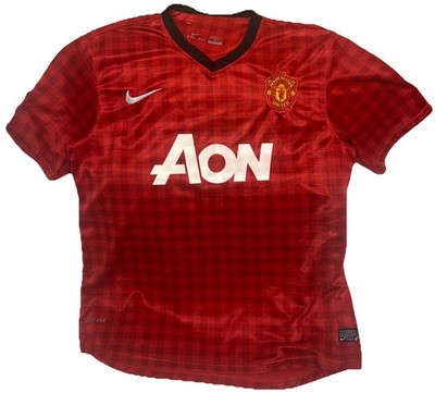 Dep. Cuernavaca #4 Manchester United Soccer Red Checker Nike Shirt Size Large