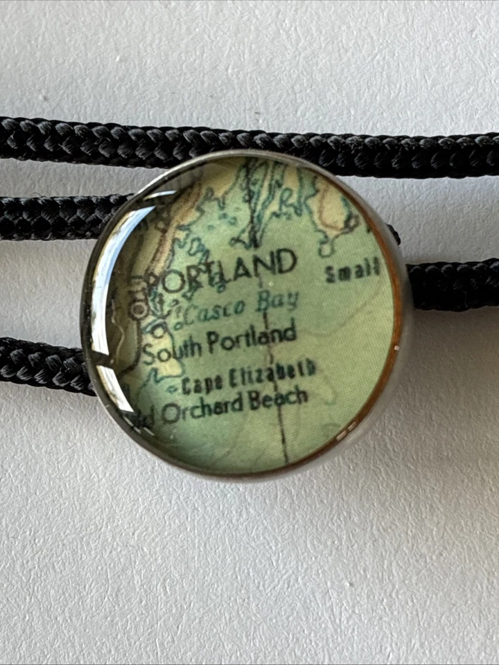 Pulsera Chart Metalworks cuerda marítima/estaño mapa Portland Maine-hecha a mano Foto 2 de 4