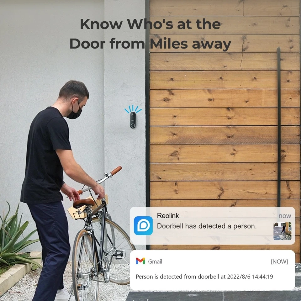 Reolink 5MP Sonnette vidéo Wi-Fi Plug-in 2,4/5 GHz avec carillon Doorbell - Photo 3/4