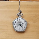Gruen Veri-Thin Silver Pocket Watch with Chain, Ornate Dial, Engraved 'HIF'