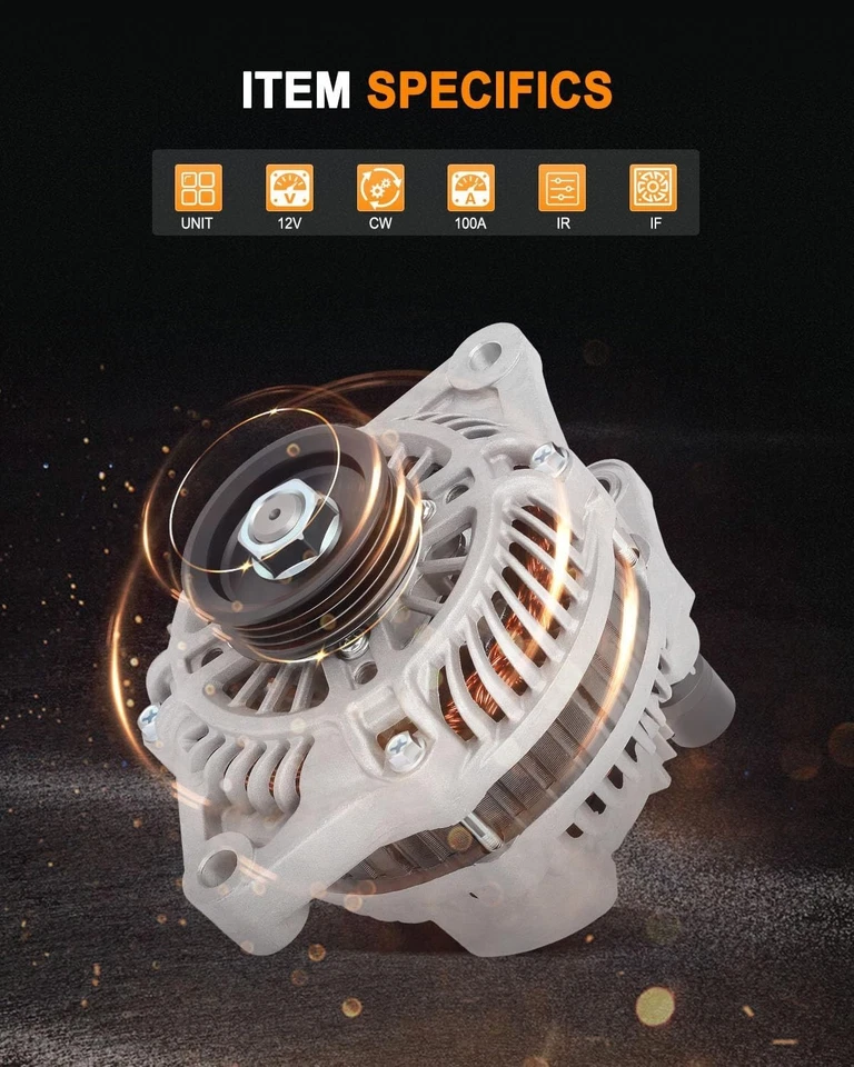 Alternator AMT0150 For 2006 2007 2008 2009 2010 Chrysler PT Cruiser 2.4L - Image 2 of 4