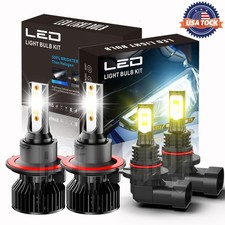 For Dodge Durango 2004-2009 LED Headlight Hi/Lo+Yellow Fog Light Bulbs Kit 4x