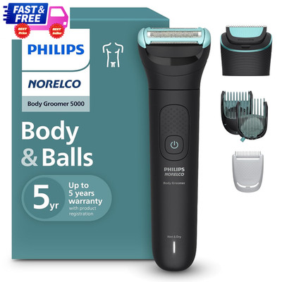 Body Groomer 5000 Men s Trimmer Shaver Interchangeable Heads Showerproof BG5490/