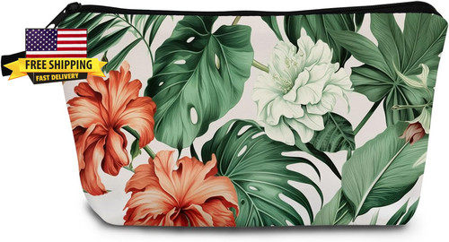 Palm Leaves Print Small Cosmetic Bag ⭐️⭐️⭐️⭐️⭐️