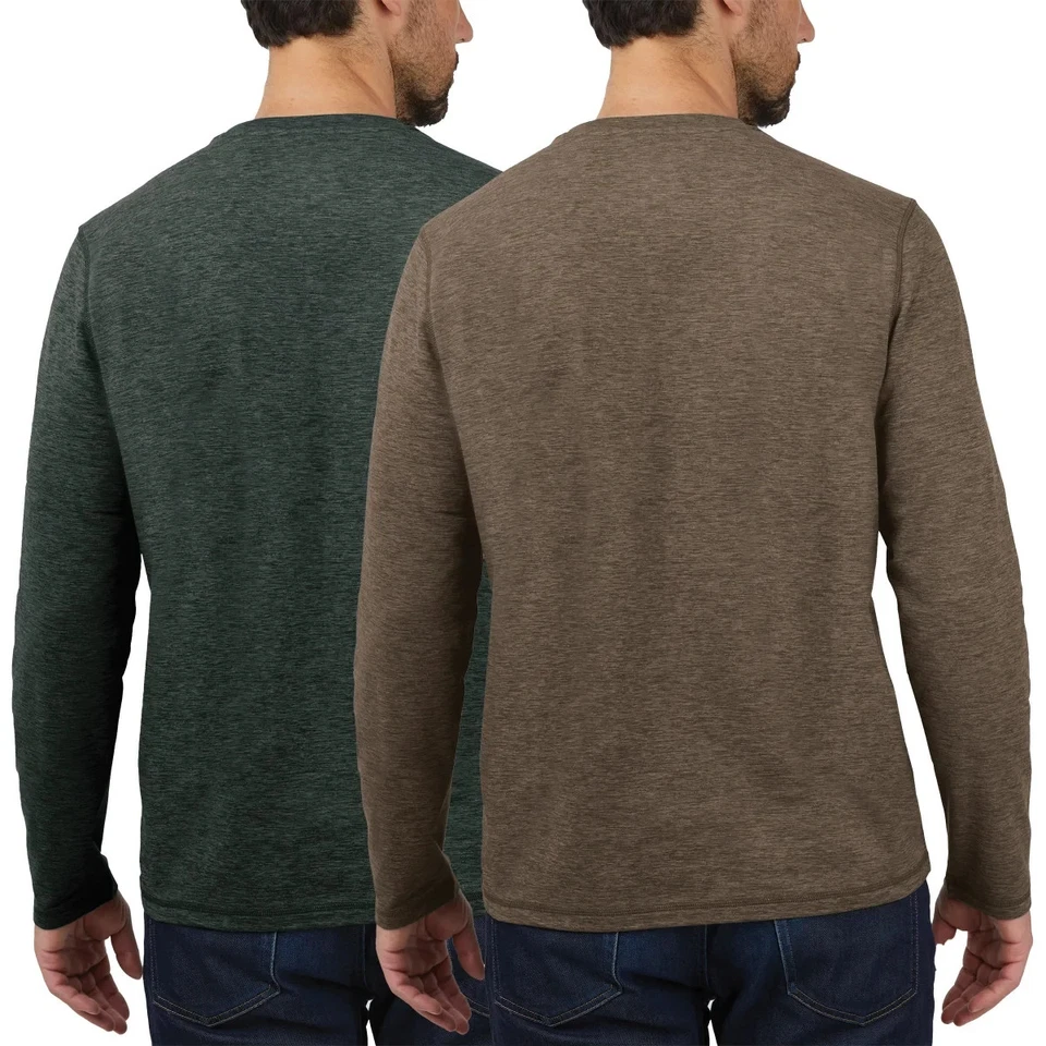 Rugged Elements Men's Long Sleeve Crew Tee - 2-pack - Green/Brown - Large - New - Image 2 of 2