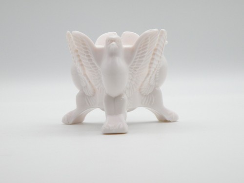 Jeanette Shell Pink Milk Glass Eagle or Dove Candle Holder Vintage 1950s - Picture 3 of 15