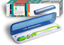 Portable UV Toothbrush Sanitizer Case and Holder Travel Cover Auto Shut Off